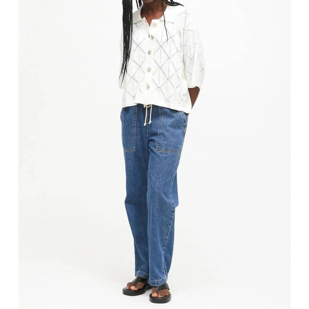 NEW ELECTRIC & ROSE camp knit shirt in cloud